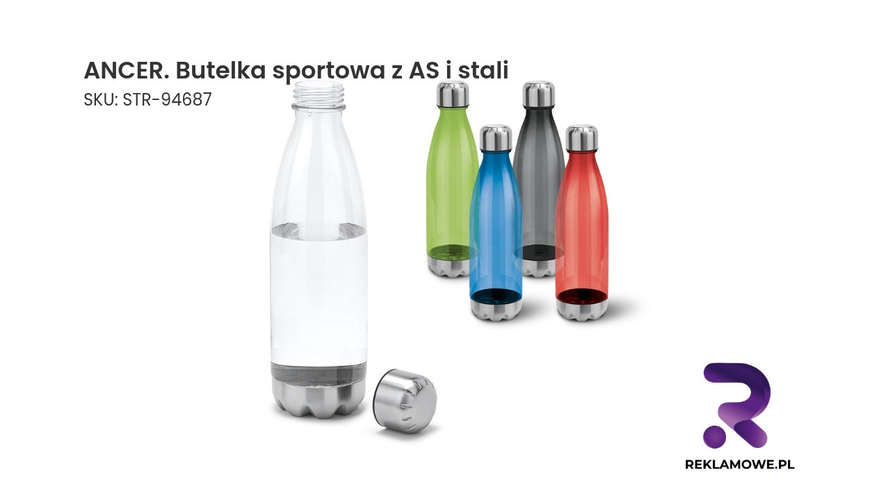 Butelka sportowa ANCER wykonana z AS i stali nierdzewnej