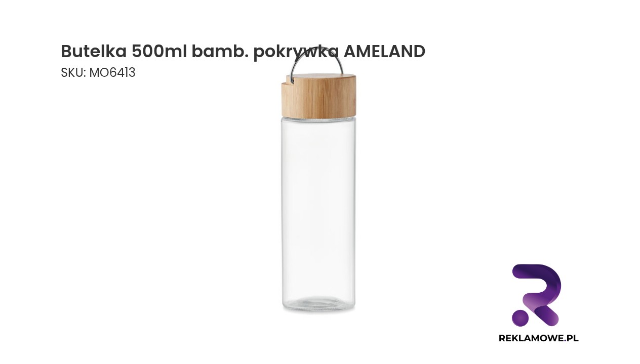 Butelka 500ml z bambusową pokrywką AMELAND