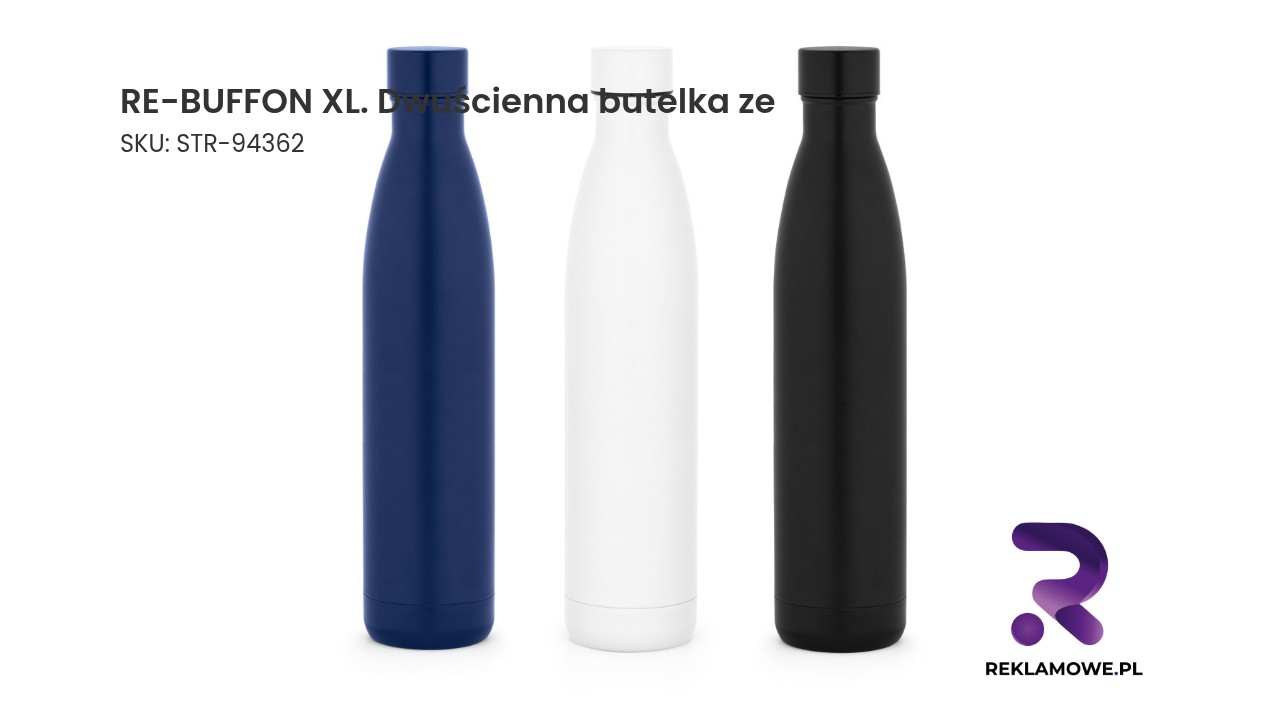 RE-BUFFON XL. Dwuścienna butelka ze stali nierdzewnej (90% z recyklingu) RE-BUFFON XL dwuścienna butelka termiczna