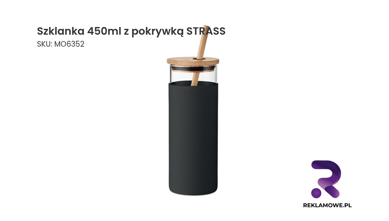 Szklanka 450 ml z pokrywką STRASS