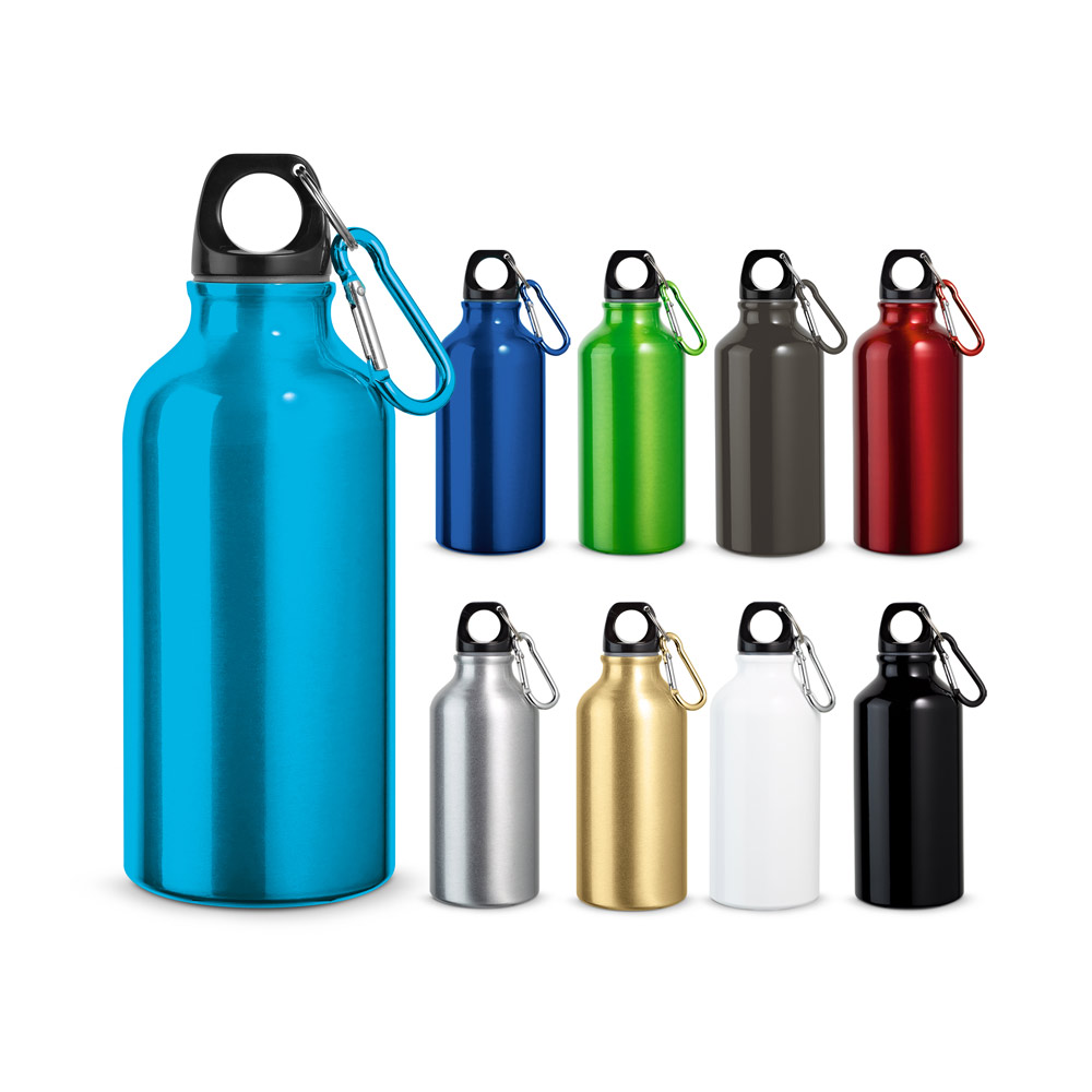 LANDSCAPE S. Aluminiowa butelka sportowa z karabińczykiem 400 ml 94601_set