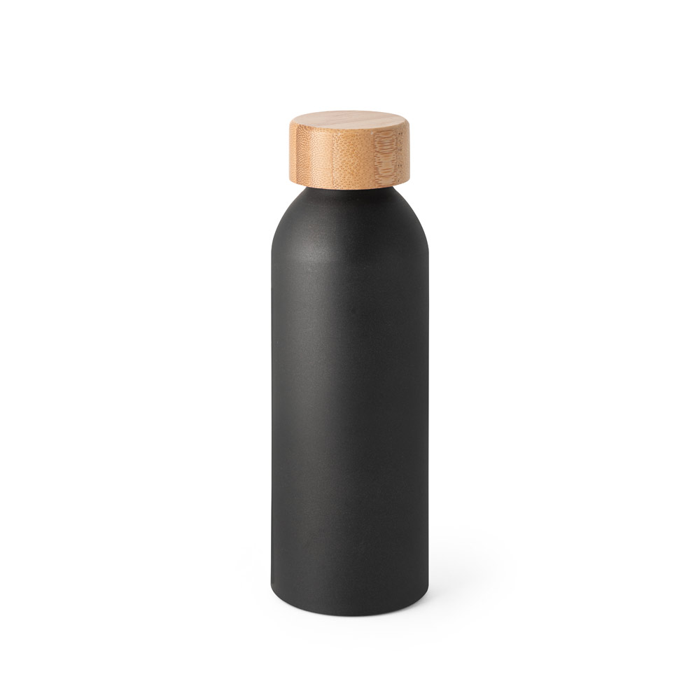QUETA. Aluminiowa butelka z bambusową pokrywką 550 ml 94250_set