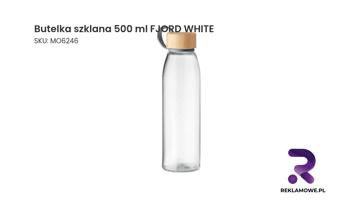 Butelka szklana 500 ml FJORD WHITE – elegancka biała butelka do napojów