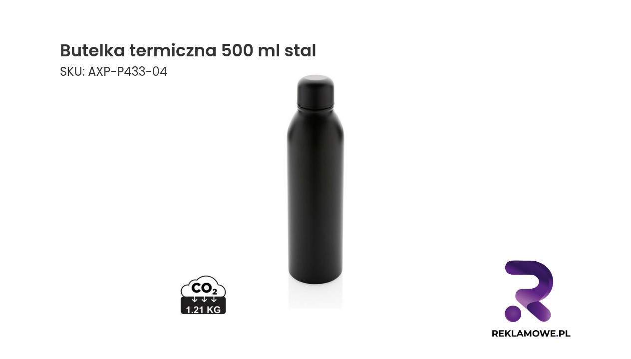 Butelka termiczna 500 ml, stal nierdzewna z recyklingu Butelka termiczna 500 ml ze stali nierdzewnej