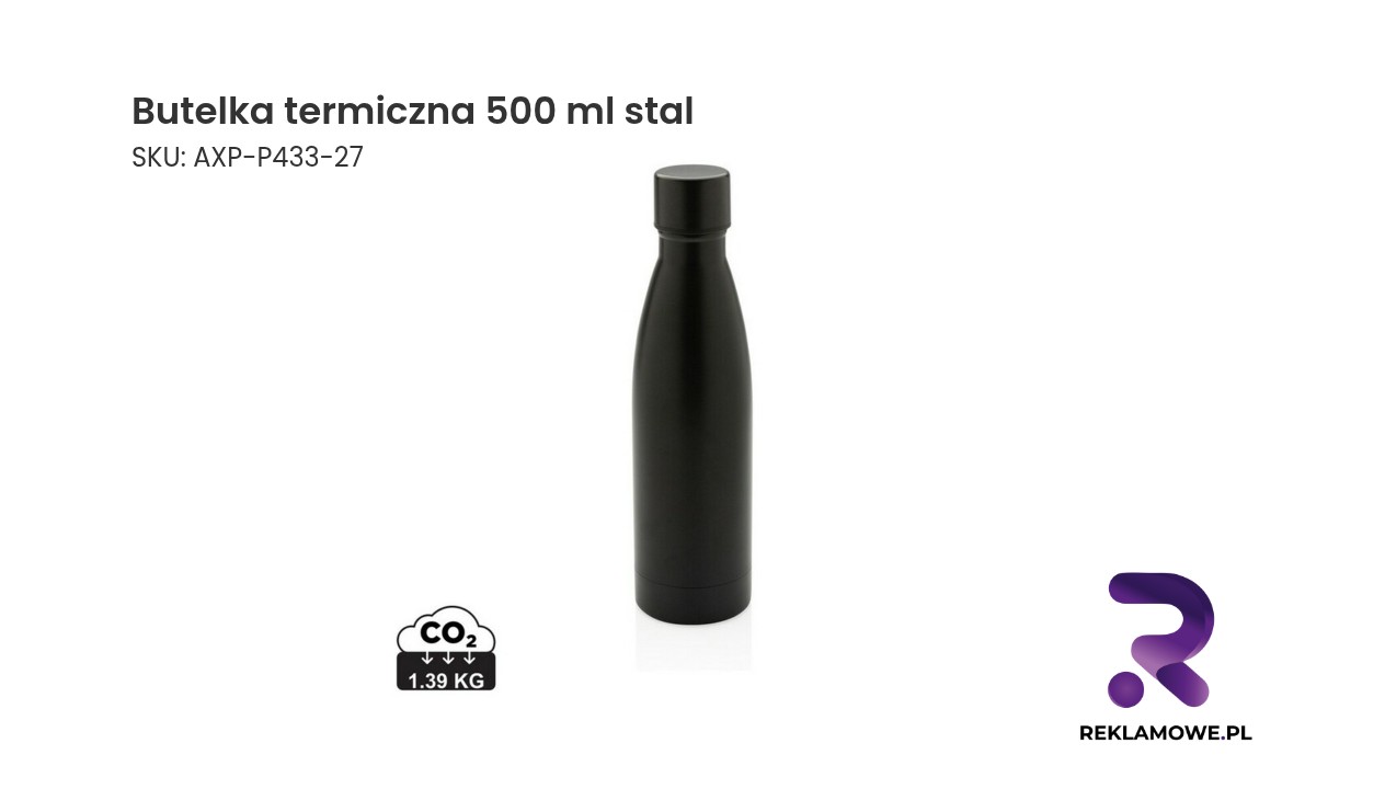 Butelka termiczna 500 ml, stal nierdzewna z recyklingu Butelka termiczna 500 ml ze stali nierdzewnej