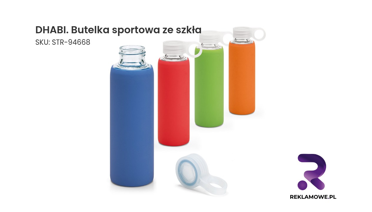 DHABI. Butelka sportowa ze szkła borokrzemowego 380 ml DHABI butelka sportowa ze szkła