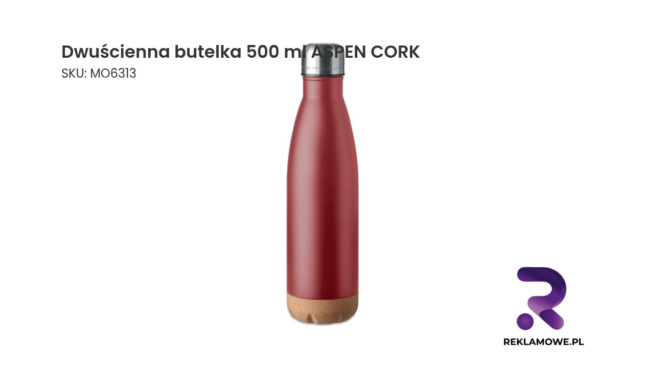Dwuścienna butelka 500 ml ASPEN CORK Dwuścienna butelka 500 ml ASPEN CORK