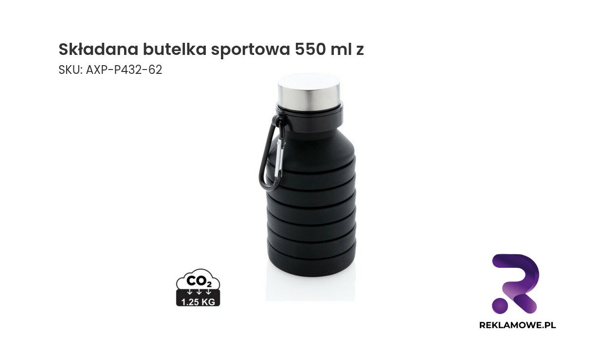 Składana butelka sportowa 550 ml z – praktyczna butelka na trening i podróż